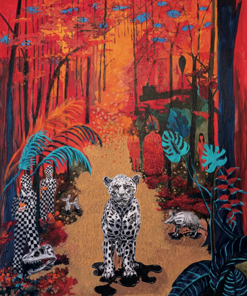 Amazonia em chamas - Acrílica sobre tela • 
150×124 cm • 
2025